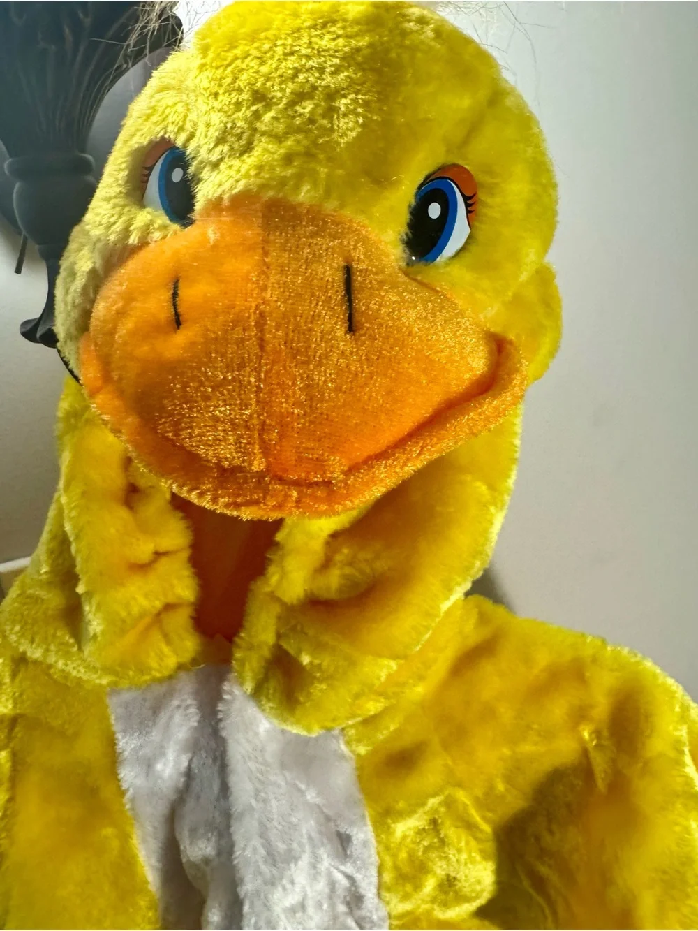 Yellow Plush Duck Kids Costume with White Belly